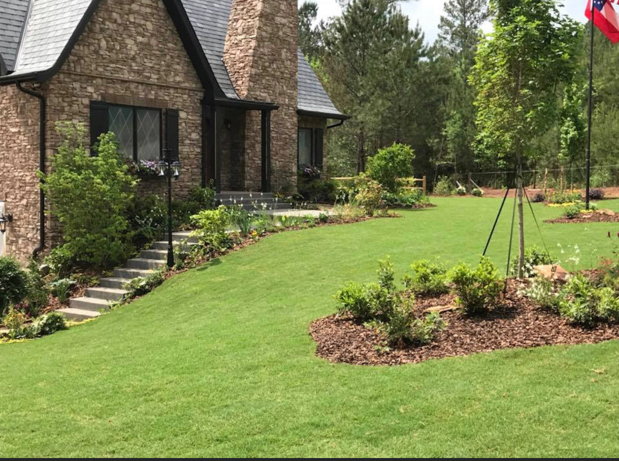 Completed landscape project by Live Oaks Landscapes